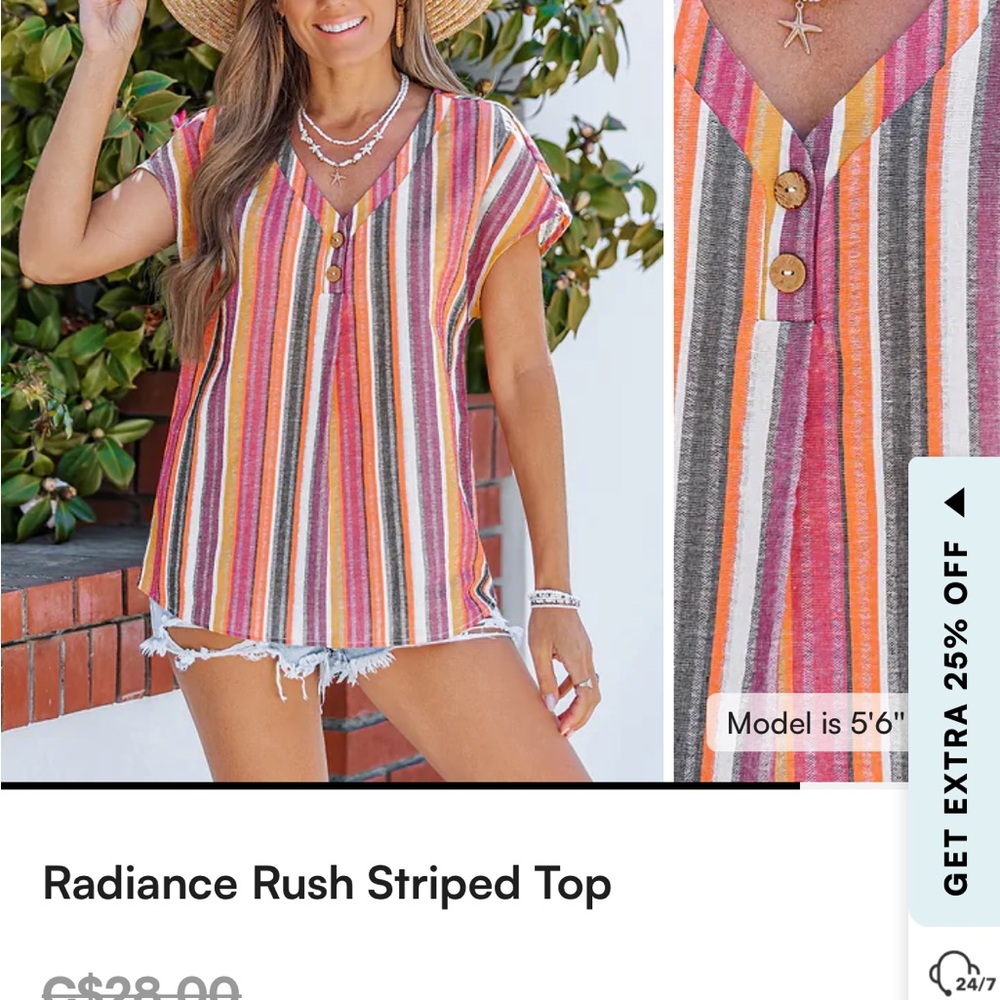 Cupshe radiance rush striped Blouse